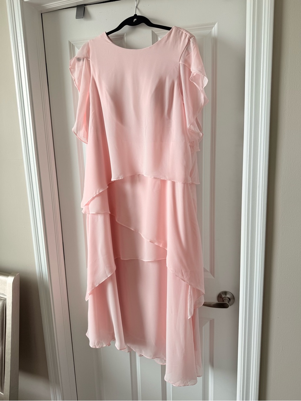 Chiffon Layered High-Low Dress - Pink
